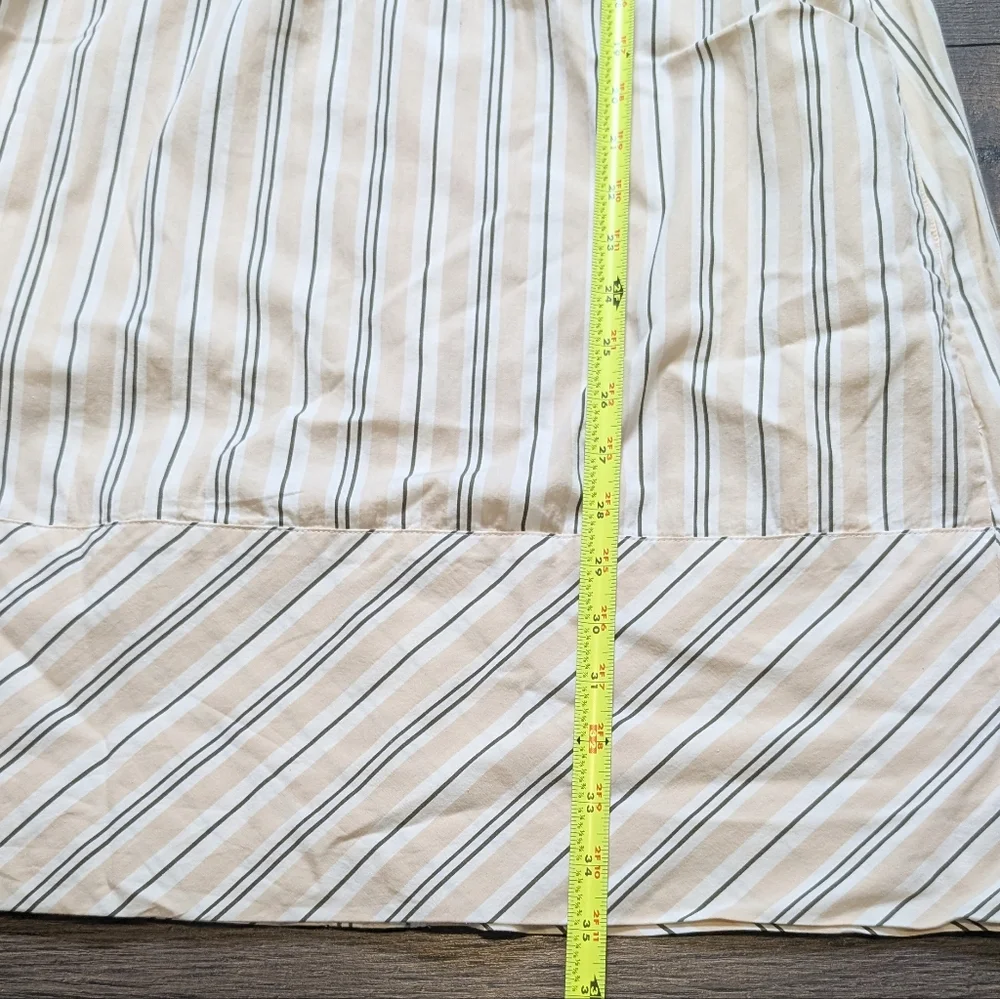 Nordstrom Striped Beige And White Button Up‎ Dress Size Small